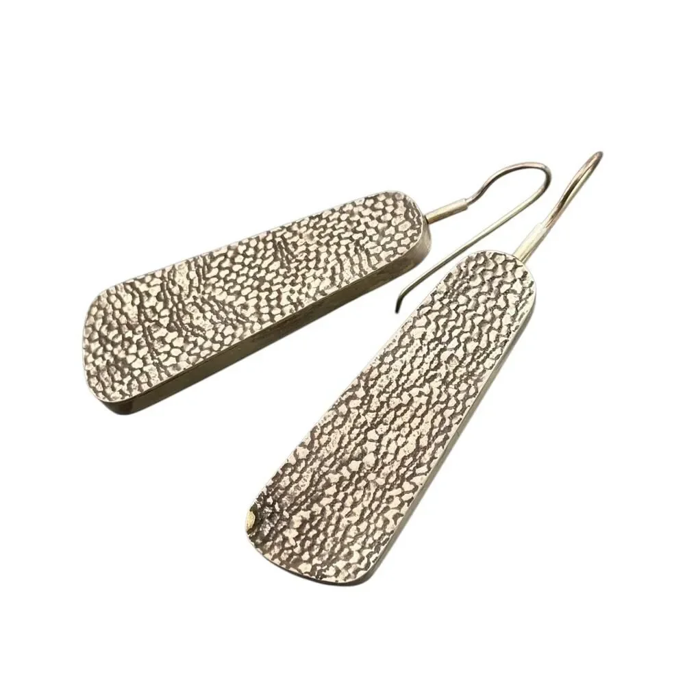 NEW Sterling Silver 3D Textured Earrings